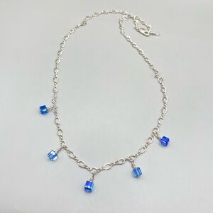 Sterling Silver Glass Bead Charm Necklace